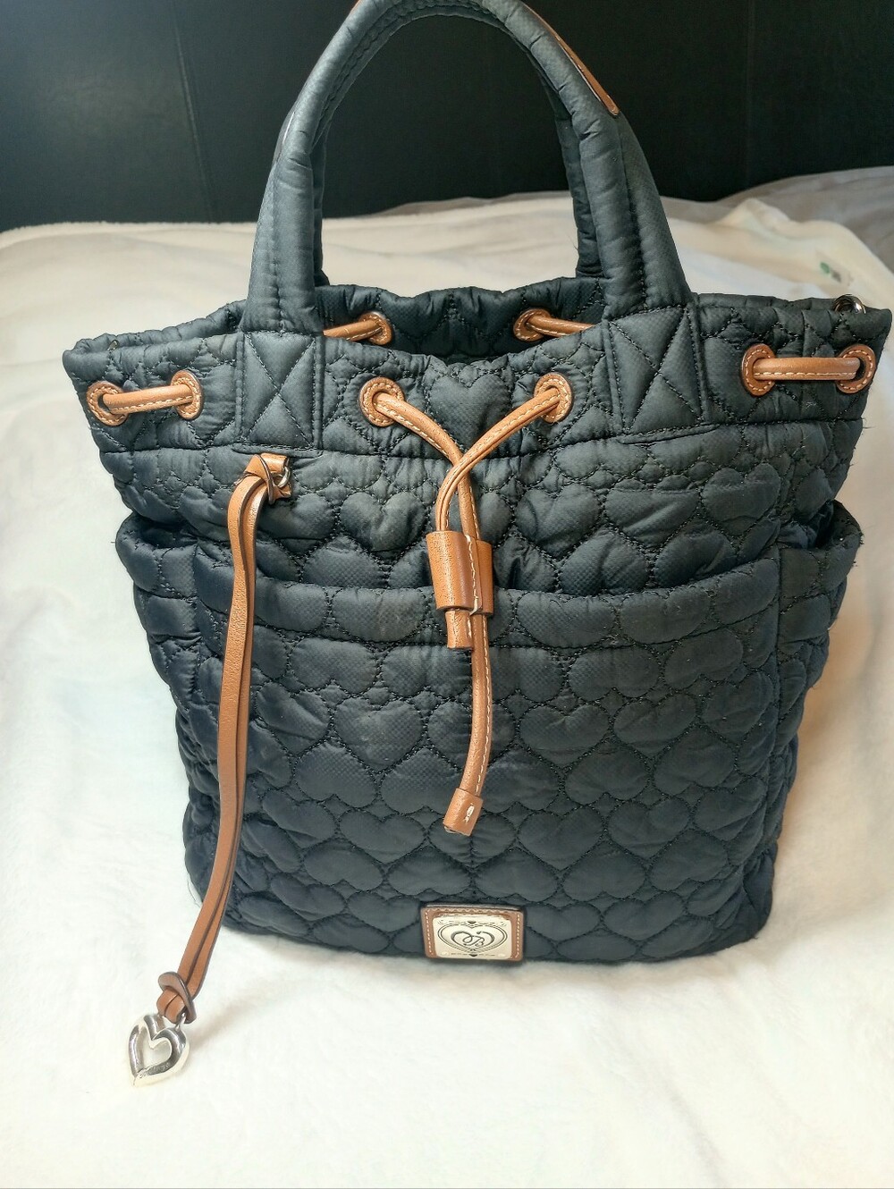Brighton Heart To Heart Kenny Quilted Convertible Backpack Crossover Purse  EUC